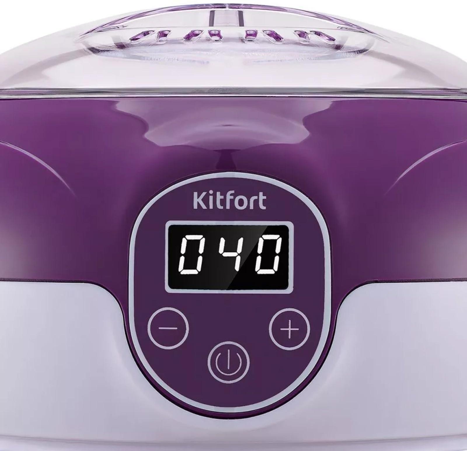 Воскоплав Kitfort КТ-3149-2, баночный, 100 Вт, 500 мл, фиолетовый