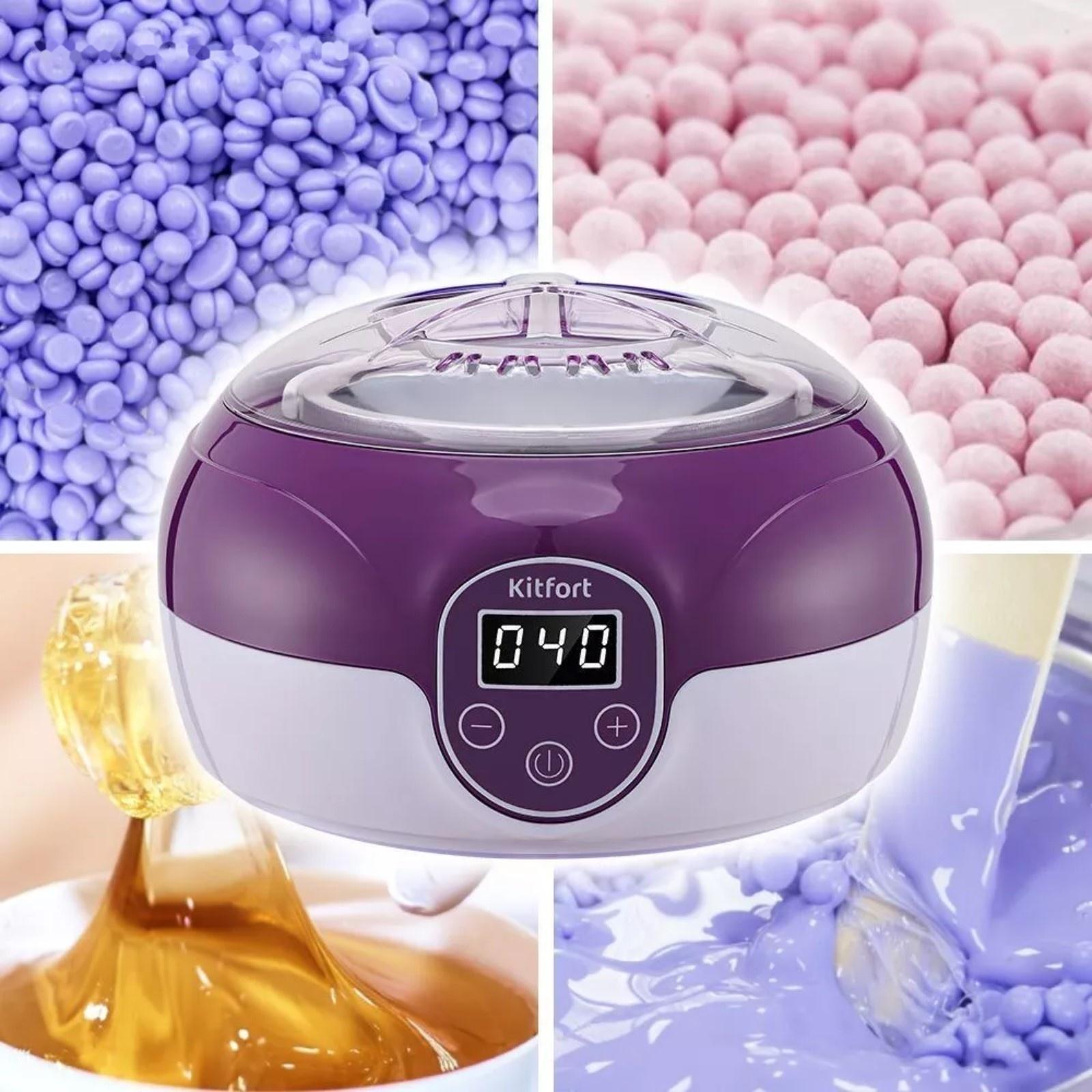 Воскоплав Kitfort КТ-3149-2, баночный, 100 Вт, 500 мл, фиолетовый