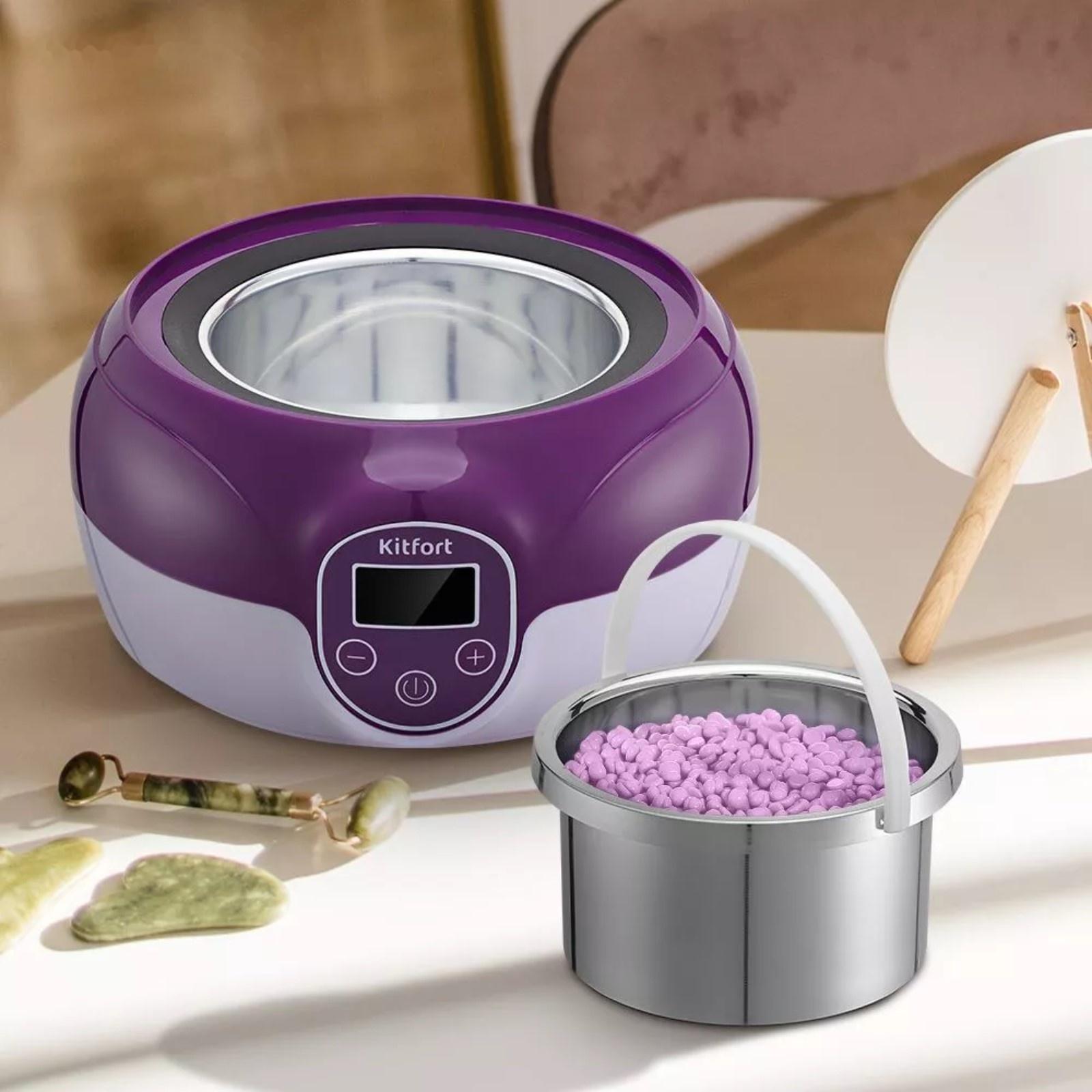 Воскоплав Kitfort КТ-3149-2, баночный, 100 Вт, 500 мл, фиолетовый