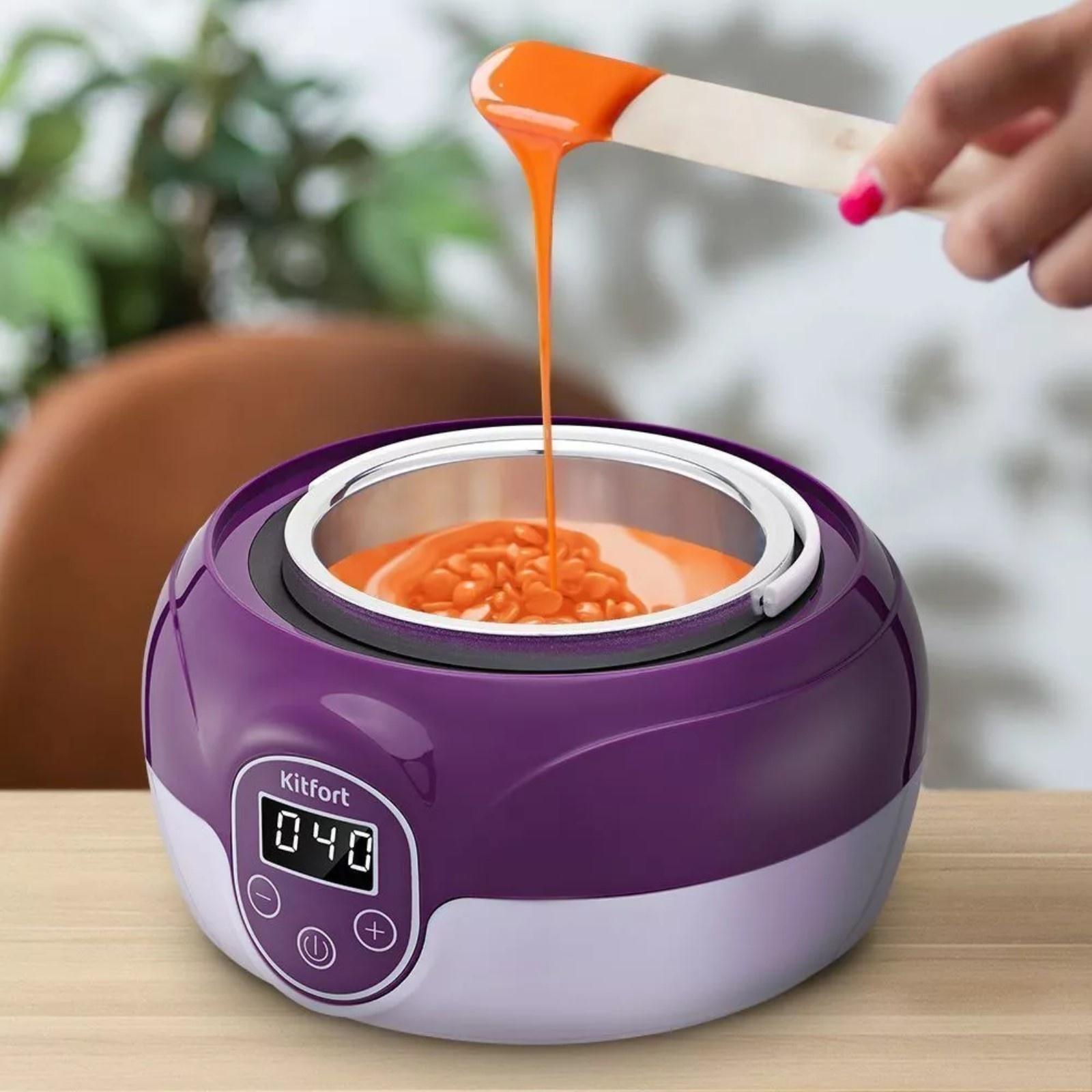 Воскоплав Kitfort КТ-3149-2, баночный, 100 Вт, 500 мл, фиолетовый