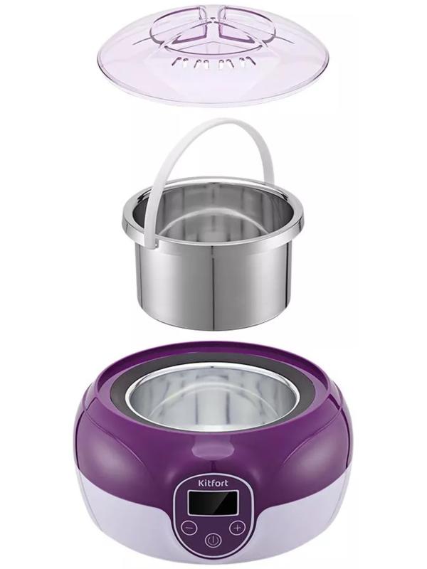 Воскоплав Kitfort КТ-3149-2, баночный, 100 Вт, 500 мл, фиолетовый