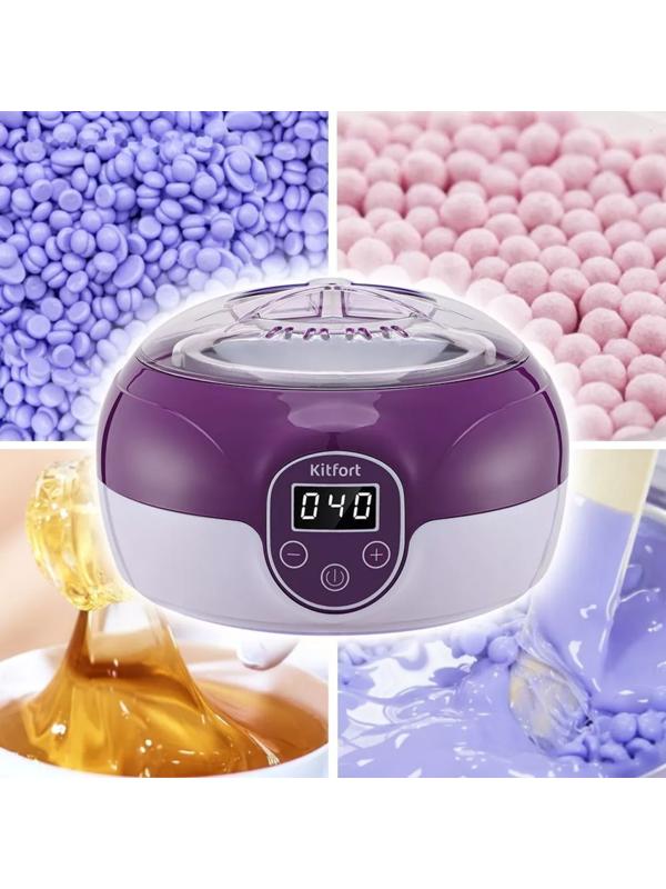 Воскоплав Kitfort КТ-3149-2, баночный, 100 Вт, 500 мл, фиолетовый