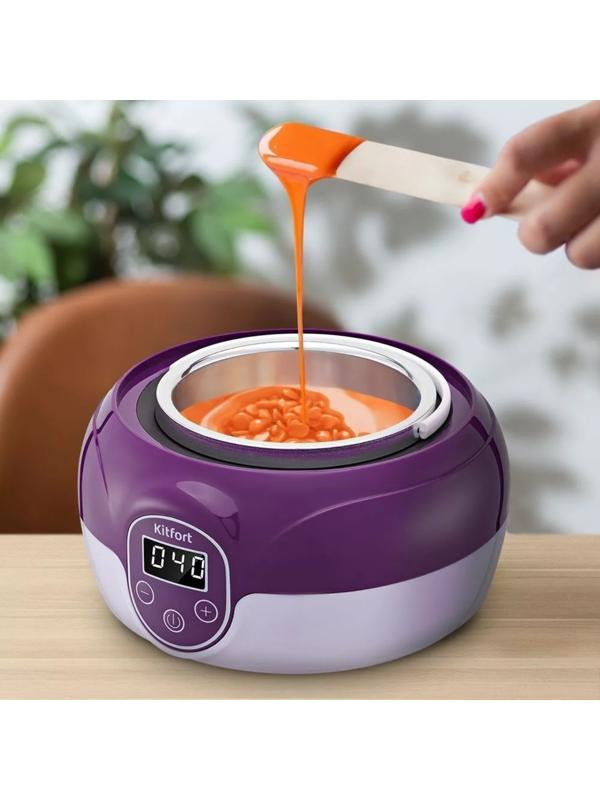 Воскоплав Kitfort КТ-3149-2, баночный, 100 Вт, 500 мл, фиолетовый