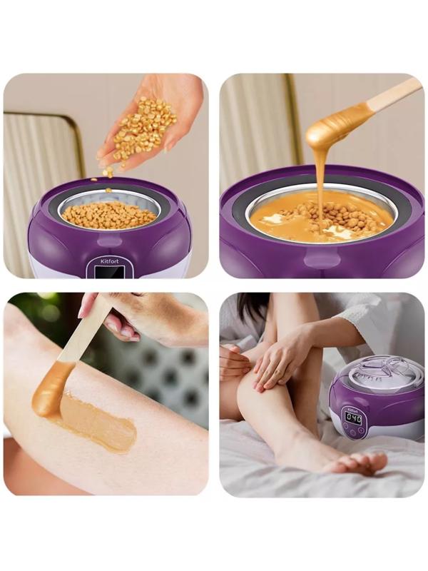 Воскоплав Kitfort КТ-3149-2, баночный, 100 Вт, 500 мл, фиолетовый