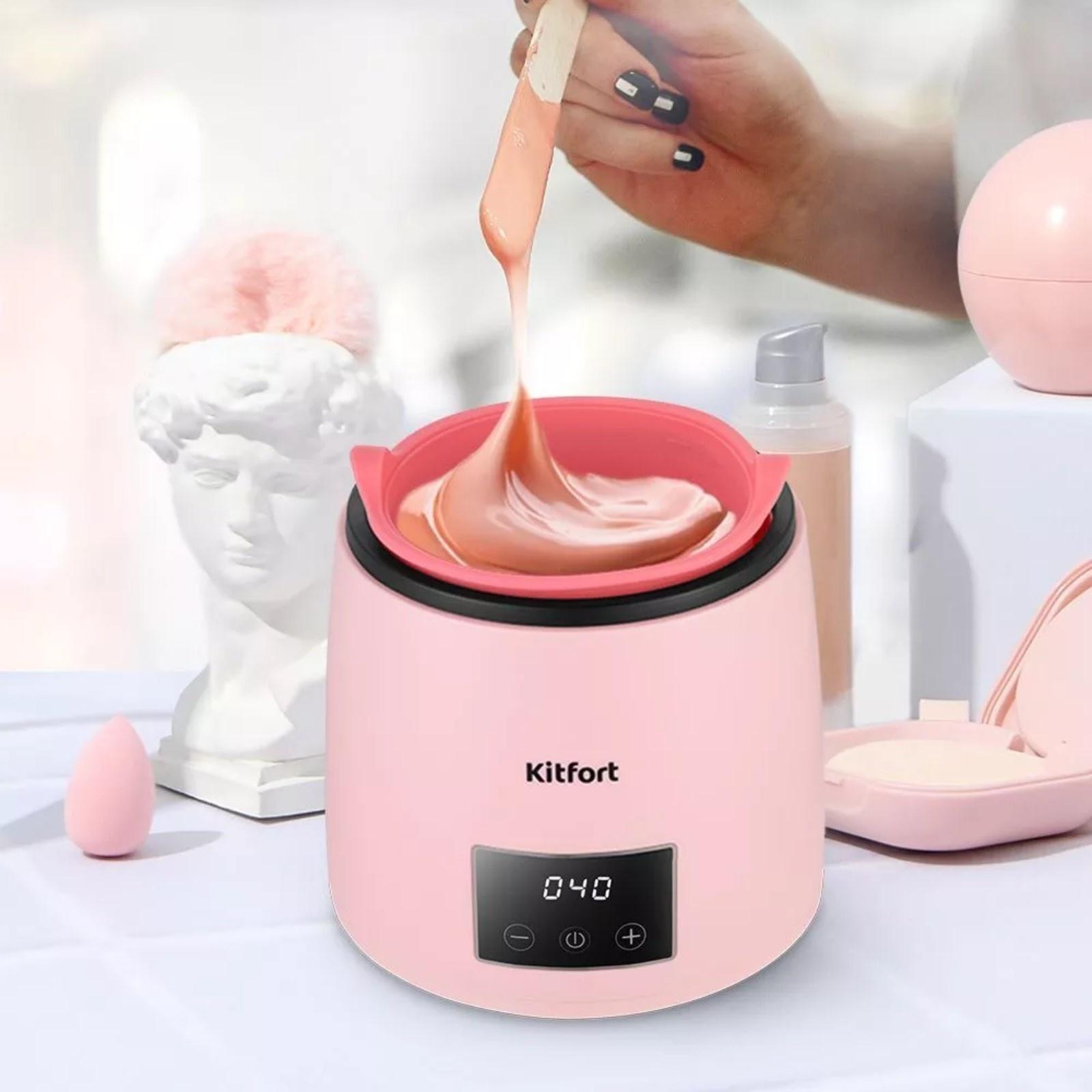 Воскоплав Kitfort КТ-3150, баночный, 100 Вт, 400 мл, розовый