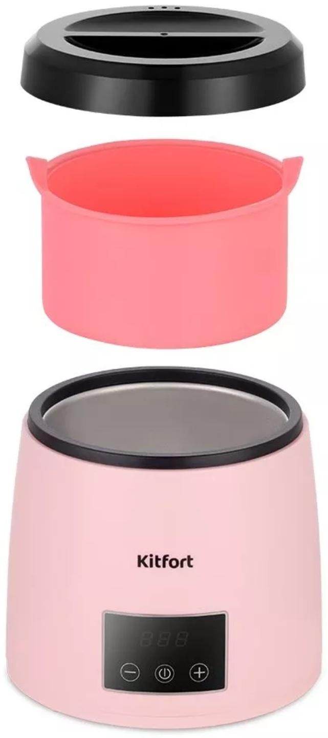 Воскоплав Kitfort КТ-3150, баночный, 100 Вт, 400 мл, розовый