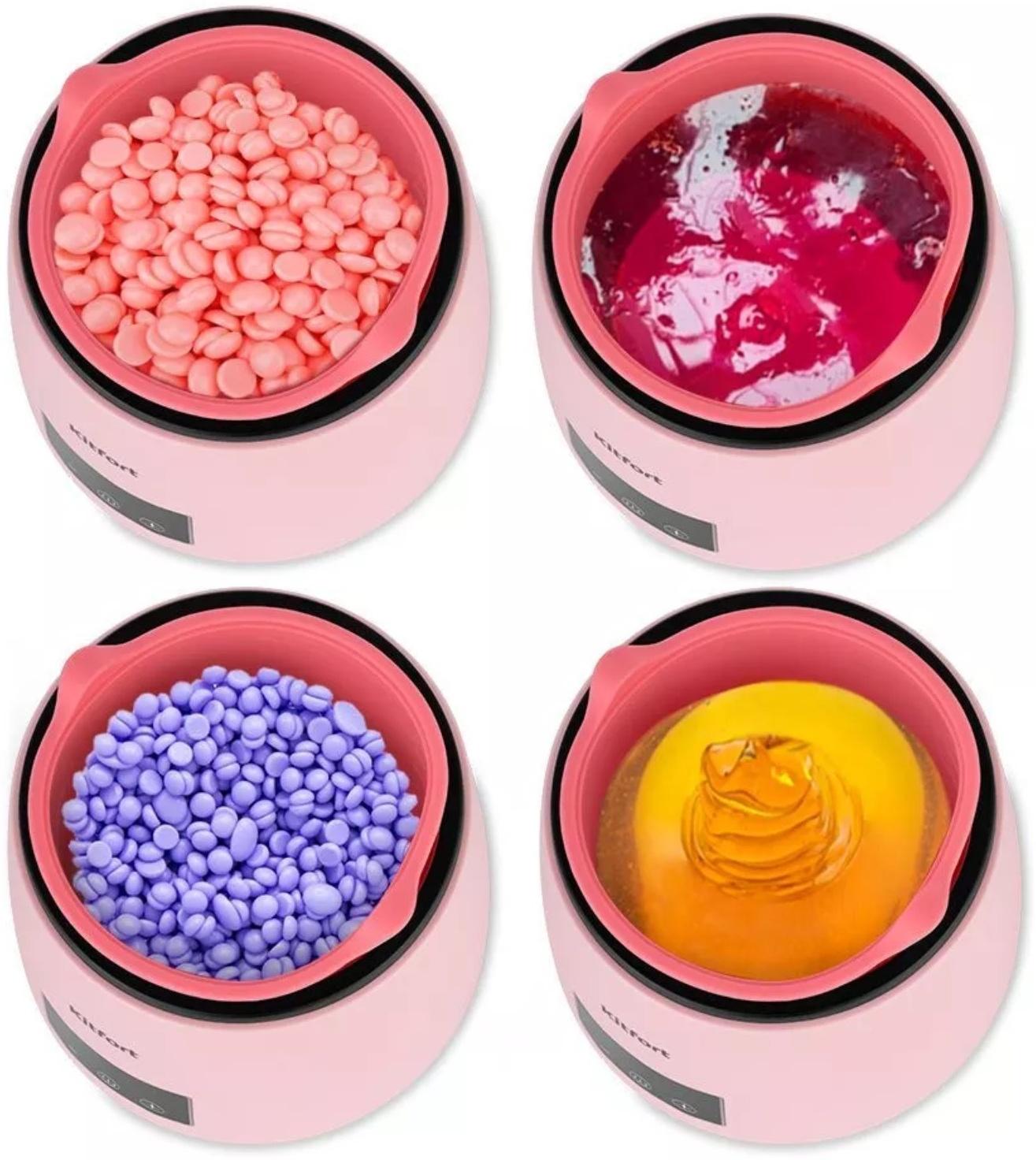 Воскоплав Kitfort КТ-3150, баночный, 100 Вт, 400 мл, розовый