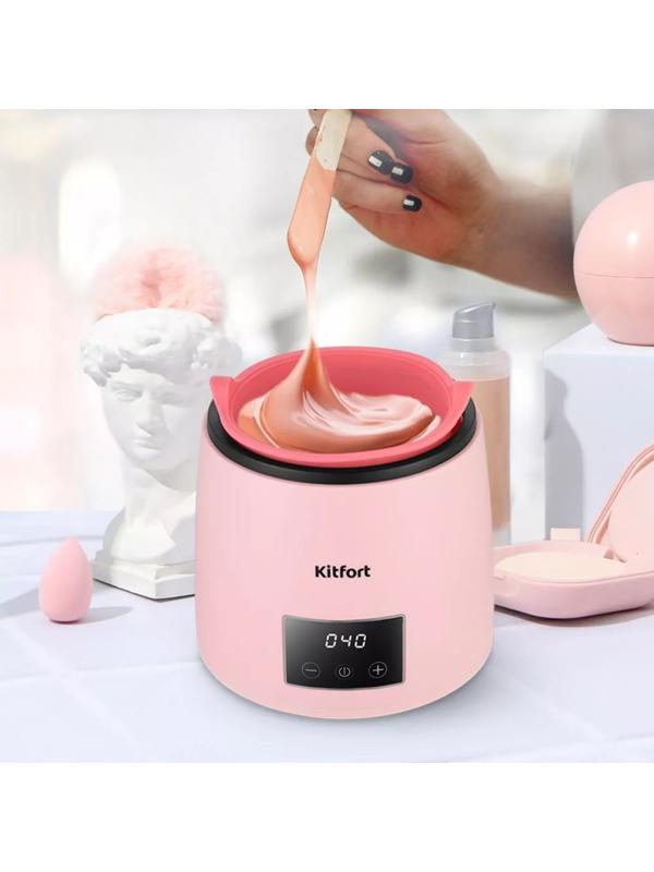 Воскоплав Kitfort КТ-3150, баночный, 100 Вт, 400 мл, розовый