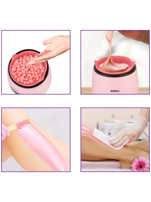 Воскоплав Kitfort КТ-3150, баночный, 100 Вт, 400 мл, розовый