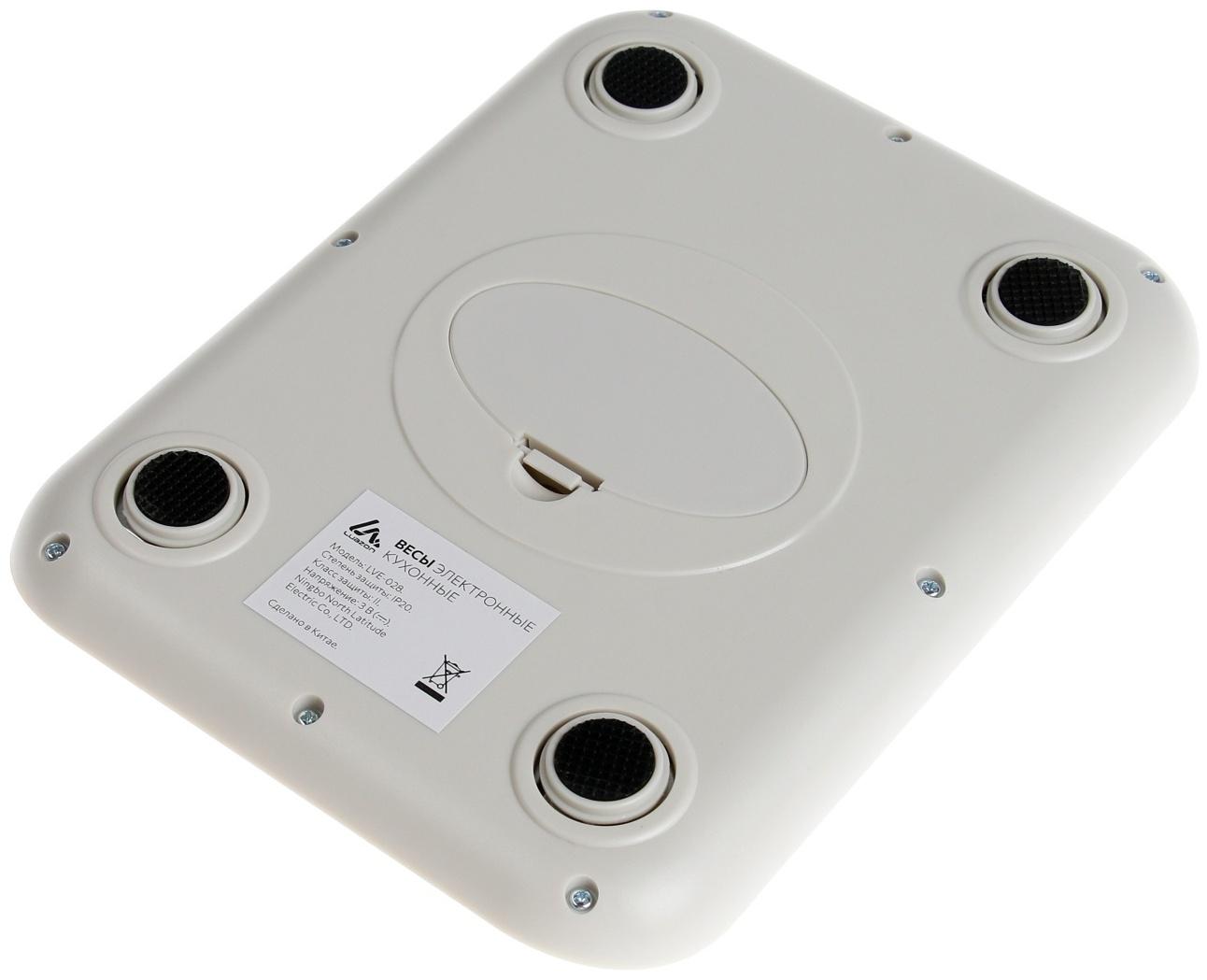 Весы кухонные  LuazON LVE-028, электронные, до 5 кг, металл