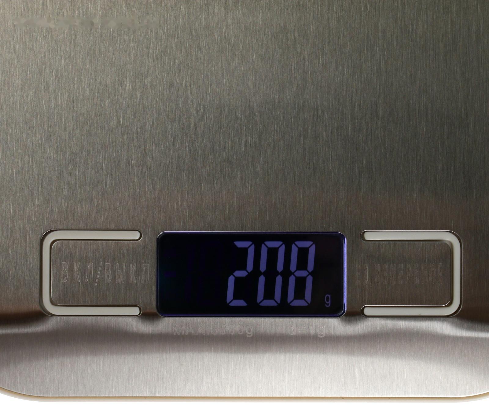 Весы кухонные  LuazON LVE-028, электронные, до 5 кг, металл