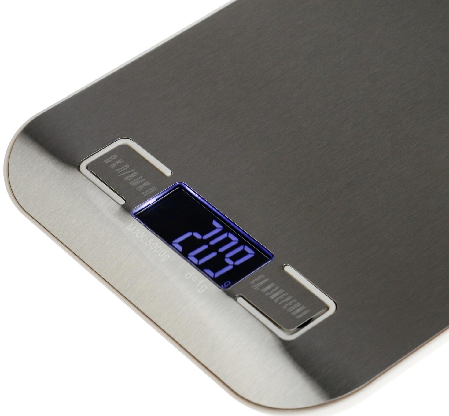 Весы кухонные  LuazON LVE-028, электронные, до 5 кг, металл