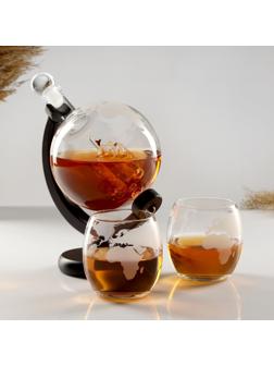 Мини-Бар Путешествия, на 2 персоны, штоф - 1000 мл, бокалы - 340 мл