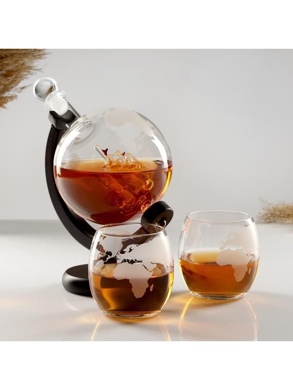 Мини-Бар Путешествия, на 2 персоны, штоф - 1000 мл, бокалы - 340 мл