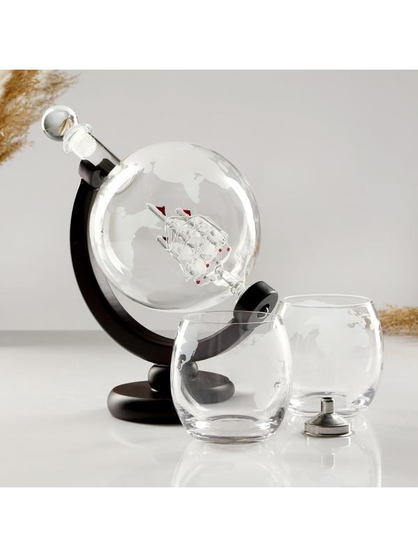 Мини-Бар Путешествия, на 2 персоны, штоф - 1000 мл, бокалы - 340 мл