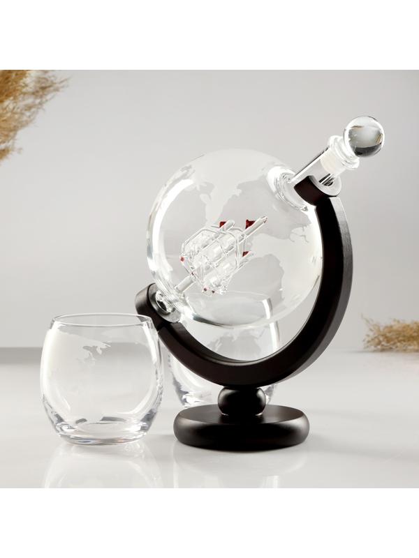 Мини-Бар Путешествия, на 2 персоны, штоф - 1000 мл, бокалы - 340 мл