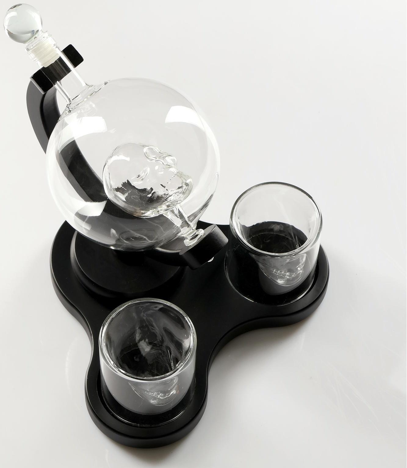 Мини-Бар Череп, на подставке, на 2 персоны, штоф - 850 мл, бокалы - 80 мл