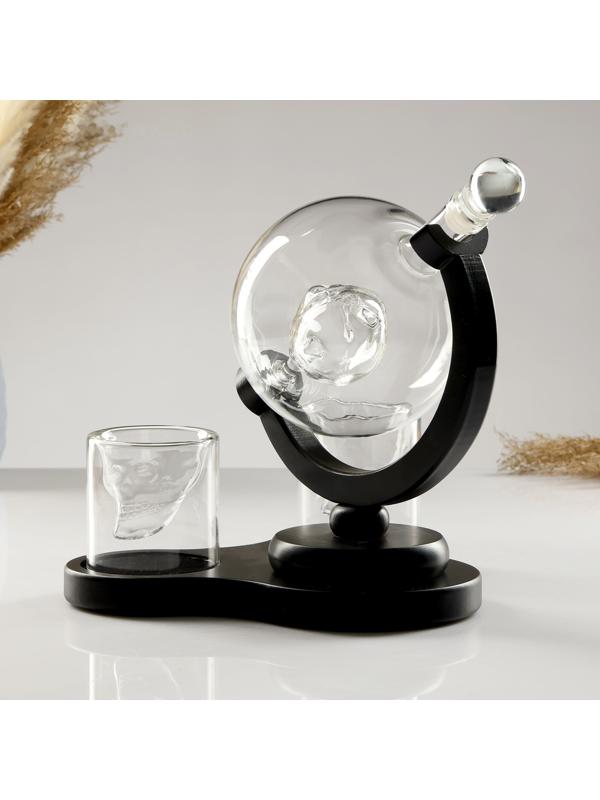 Мини-Бар Череп, на подставке, на 2 персоны, штоф - 850 мл, бокалы - 80 мл