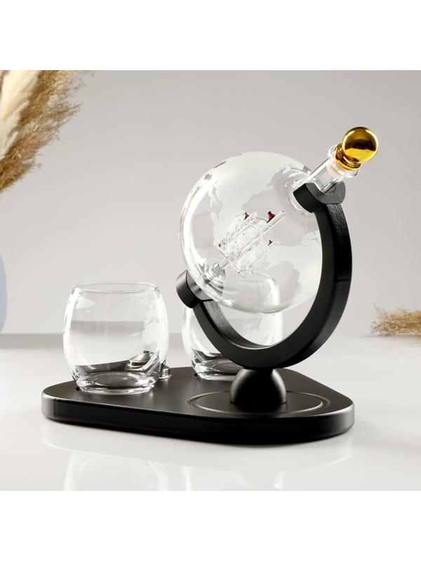 Мини-Бар Путешествия, на подставке, на 2 персоны, штоф - 930 мл, бокалы - 330 мл