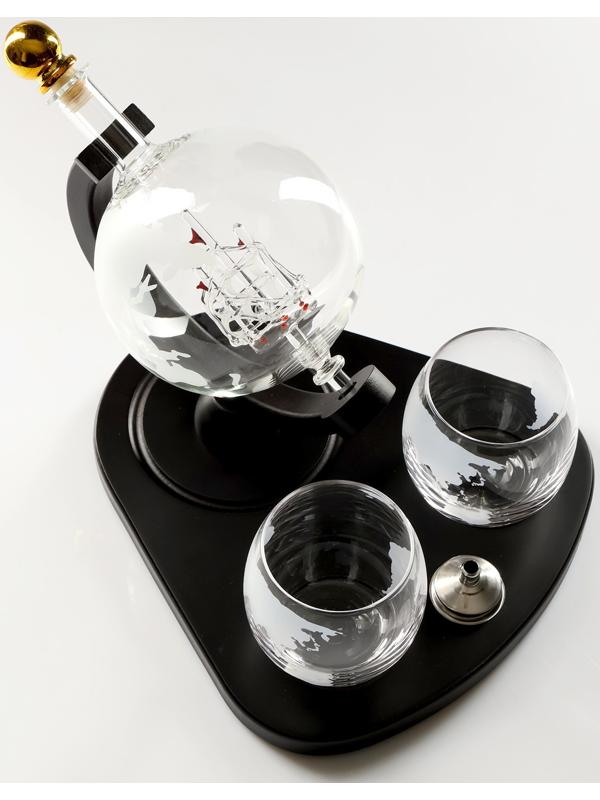 Мини-Бар Путешествия, на подставке, на 2 персоны, штоф - 930 мл, бокалы - 330 мл