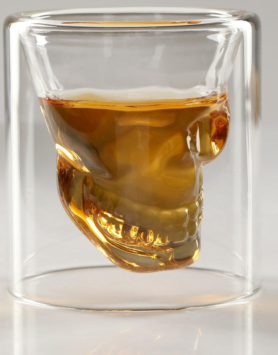 Мини-Бар Череп, на подставке, на 4 персоны, штоф - 750 мл, бокалы - 130 мл