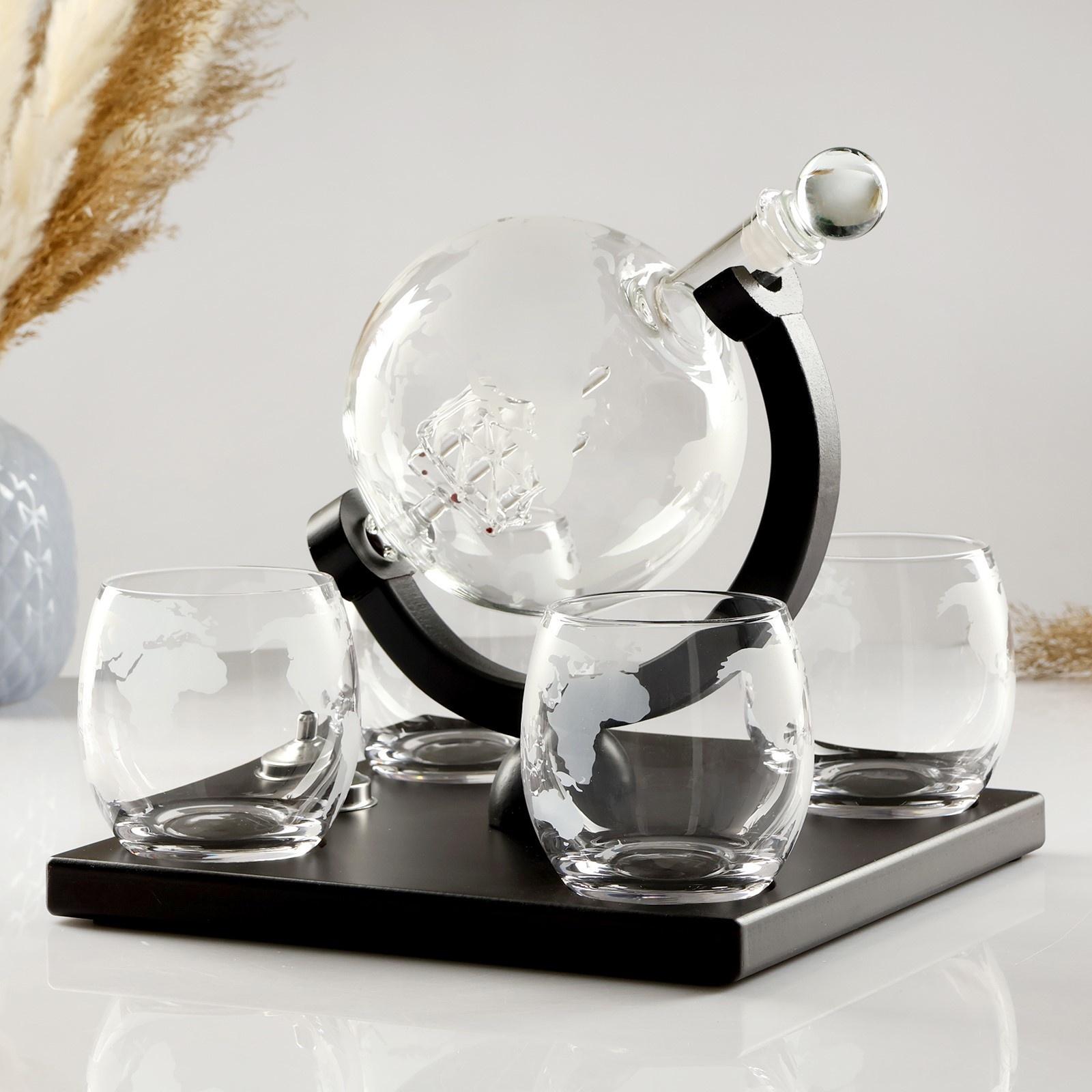 Мини-Бар Путешествия, на подставке, на 4 персоны, штоф - 1000 мл, бокалы - 250 мл