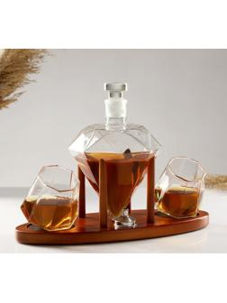 Мини-Бар Рубин, на подставке, на 2 персоны, штоф - 880 мл, бокалы - 200 мл