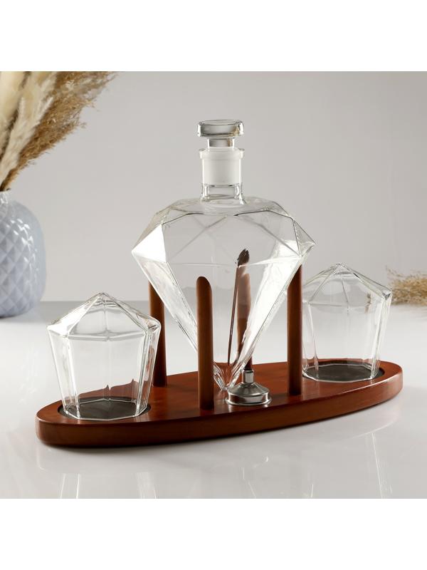 Мини-Бар Рубин, на подставке, на 2 персоны, штоф - 880 мл, бокалы - 200 мл