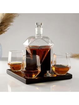 Мини-Бар Рубин, на подставке, на 4 персоны, штоф - 880 мл, бокалы - 200 мл