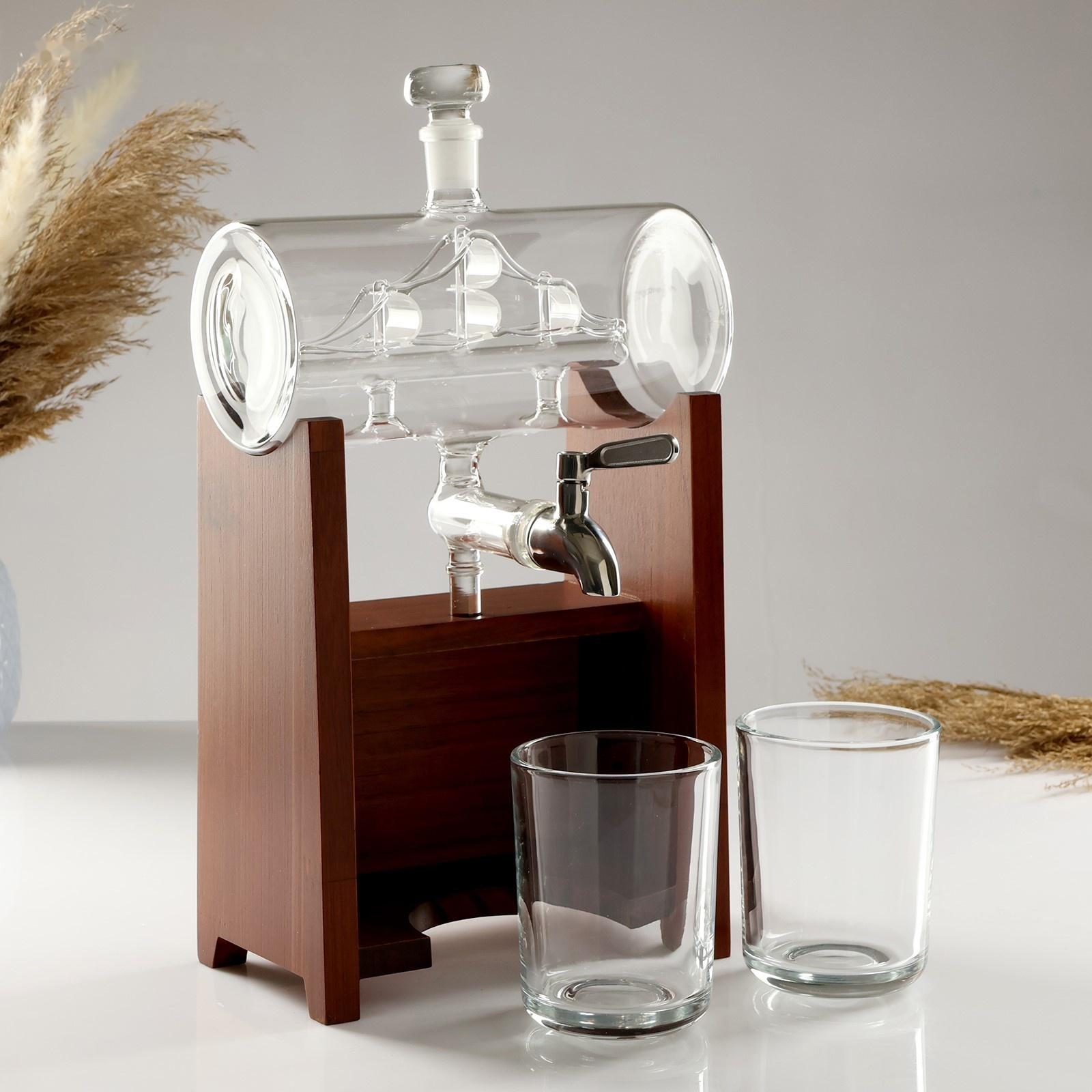 Мини-Бар Бочка, на подставке, на 2 персоны, штоф - 1300 мл, 330 мл