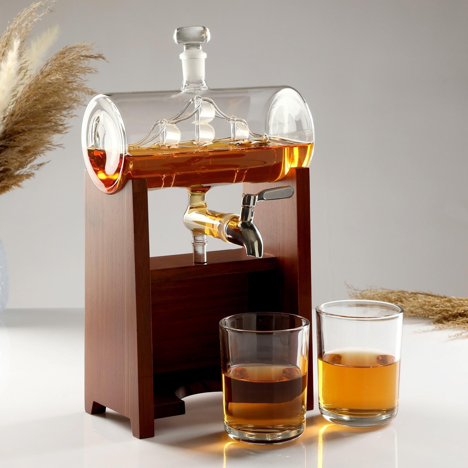 Мини-Бар Бочка, на подставке, на 2 персоны, штоф - 1300 мл, 330 мл