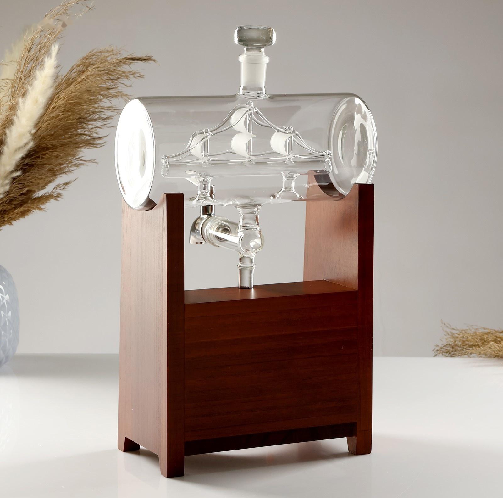 Мини-Бар Бочка, на подставке, на 2 персоны, штоф - 1300 мл, 330 мл