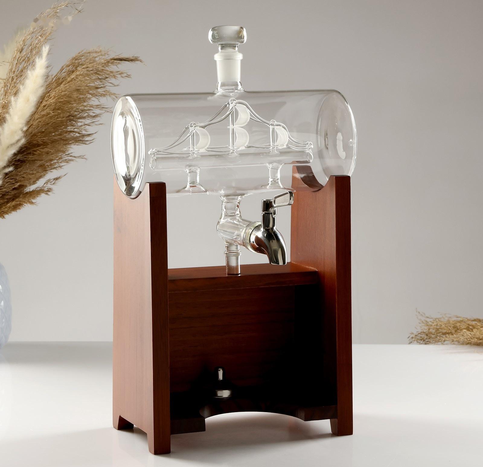 Мини-Бар Бочка, на подставке, на 2 персоны, штоф - 1300 мл, 330 мл