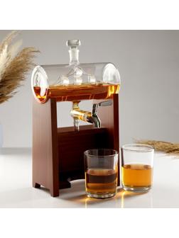 Мини-Бар Бочка, на подставке, на 2 персоны, штоф - 1300 мл, 330 мл