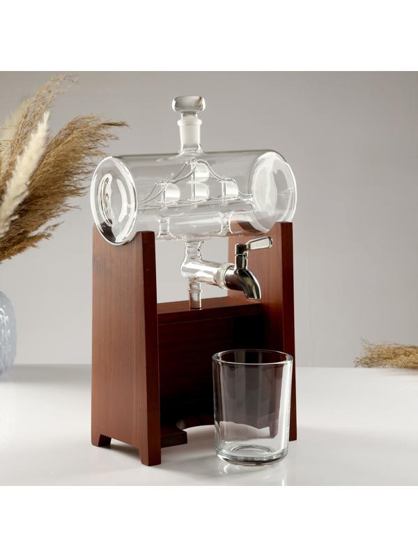 Мини-Бар Бочка, на подставке, на 2 персоны, штоф - 1300 мл, 330 мл