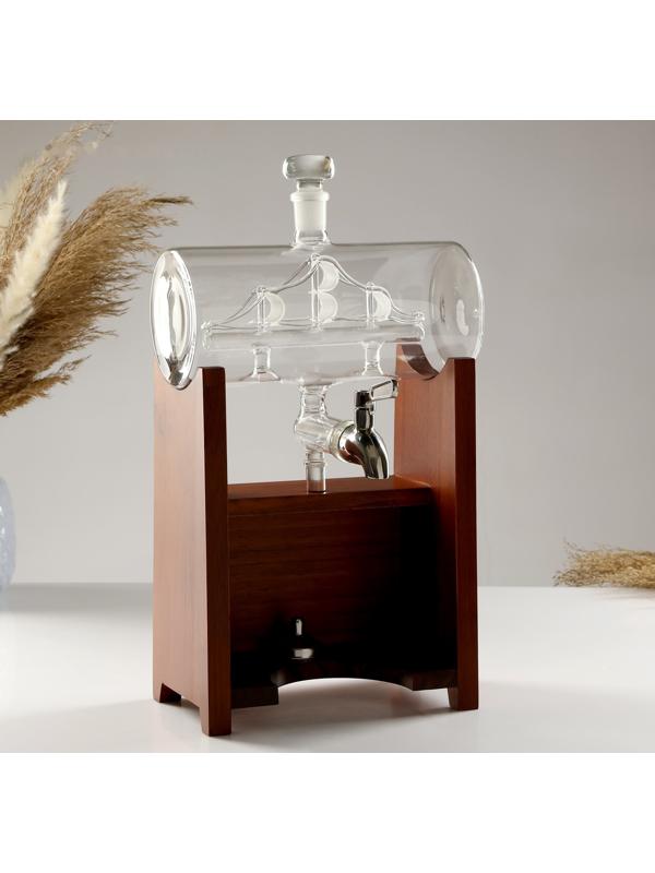 Мини-Бар Бочка, на подставке, на 2 персоны, штоф - 1300 мл, 330 мл