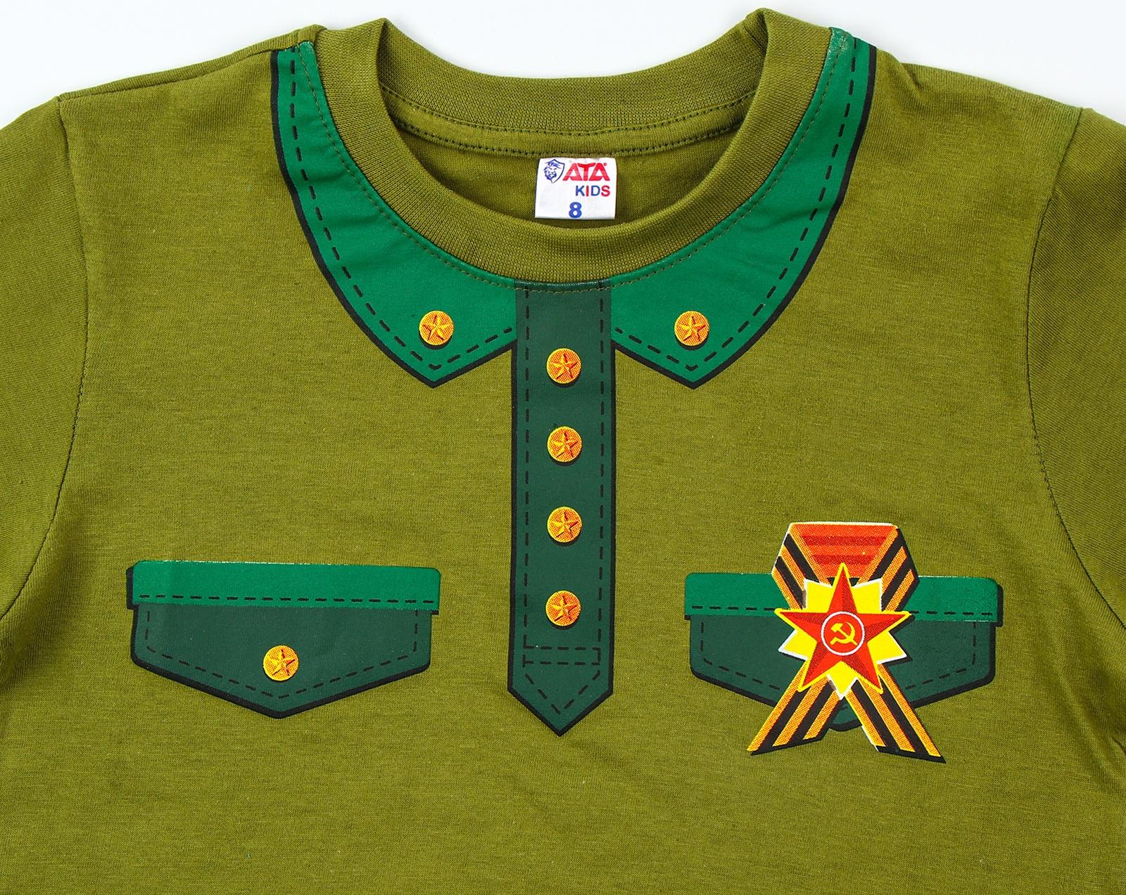 Карнавальный набор «Отважный солдат»: футболка рост 116 см, пилотка р. 54–56