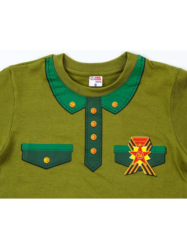 Карнавальный набор «Отважный солдат»: футболка рост 128 см, пилотка р. 54–56