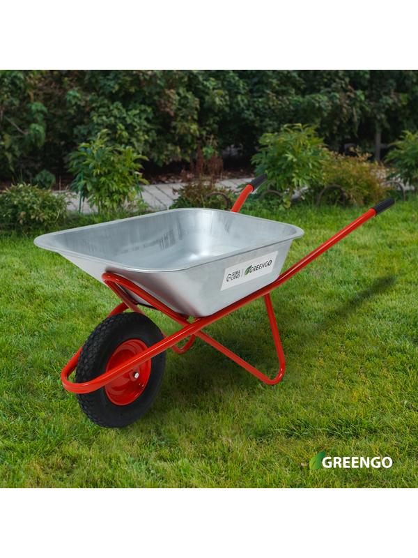 Тачка строительная  110л/200кг усил 1 пневмокол 4.00-8 оц кузов 0,8 мм