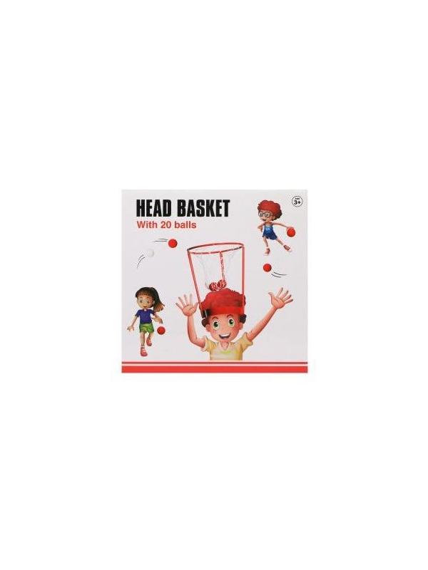 Набор для игры в баскетбол, корзина, фиксатор на голову, мячи 20 шт., коробка