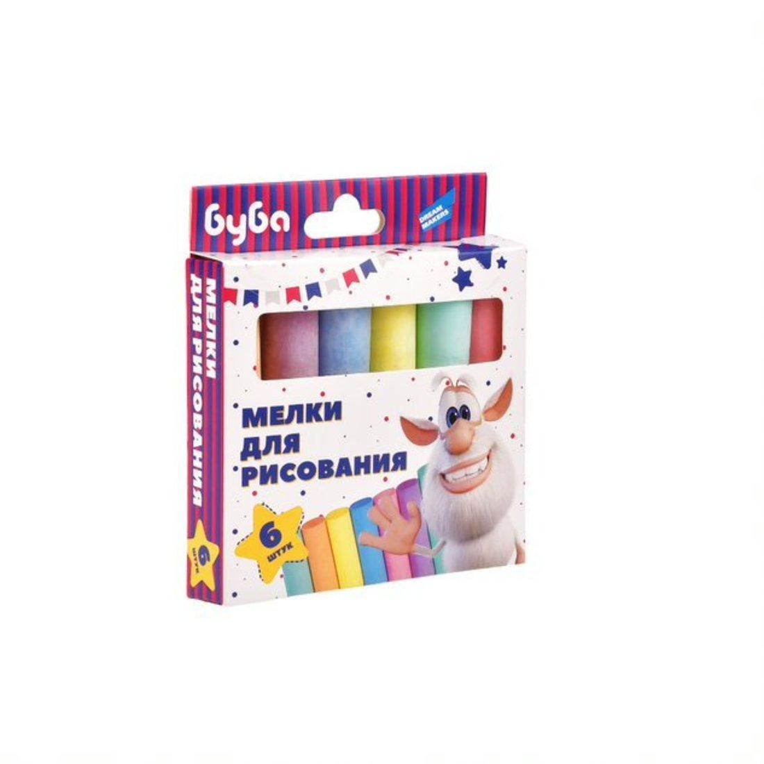 Мелки для рисования цветные Буба 6 шт