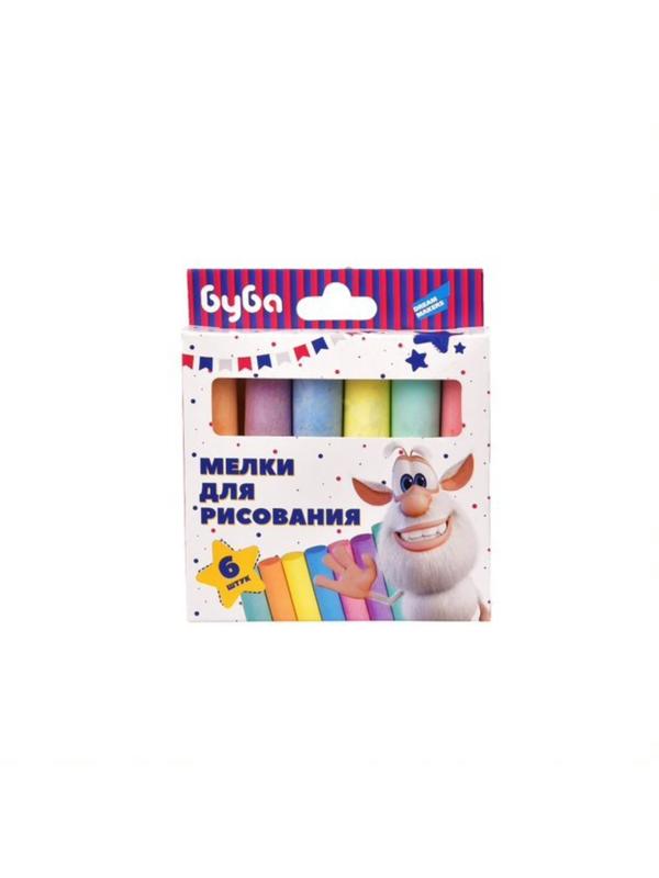 Мелки для рисования цветные Буба 6 шт