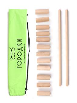 Городки детские ТМ «Х-Match» в комплекте: биты 2- шт., рюхи 12 шт., мешок.