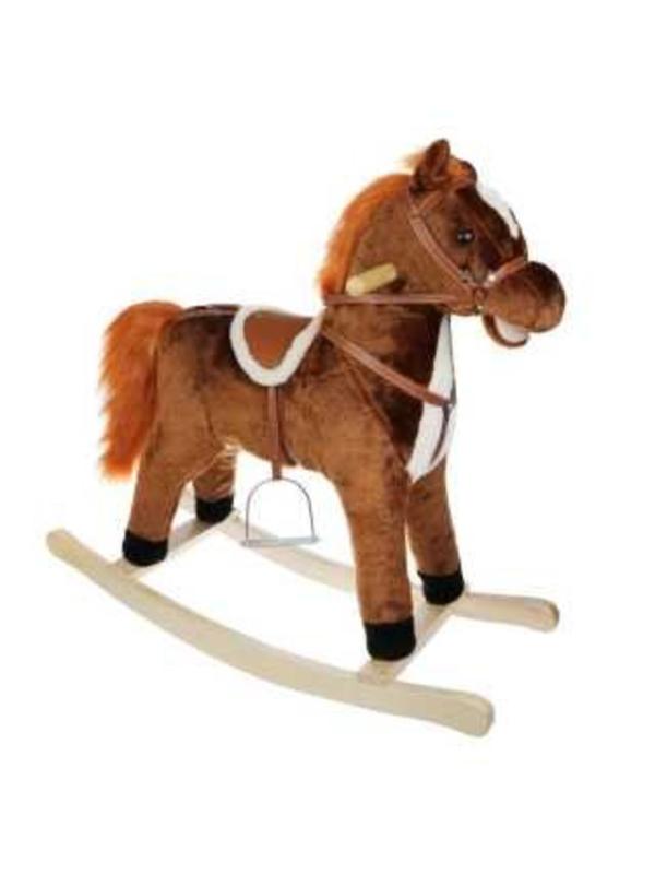 Лошадка-качалка 78 см, мелодия, звук галоп., открыв. рот., эл.пит.3*AA не вх.в
комплект, машет хвостом, в ассорт.
