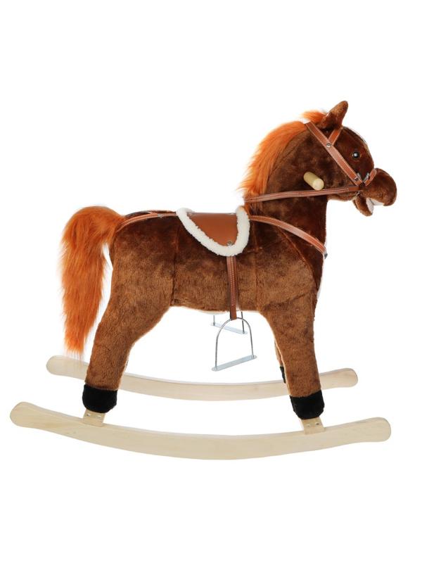 Лошадка-качалка 78 см, мелодия, звук галоп., открыв. рот., эл.пит.3*AA не вх.в
комплект, машет хвостом, в ассорт.