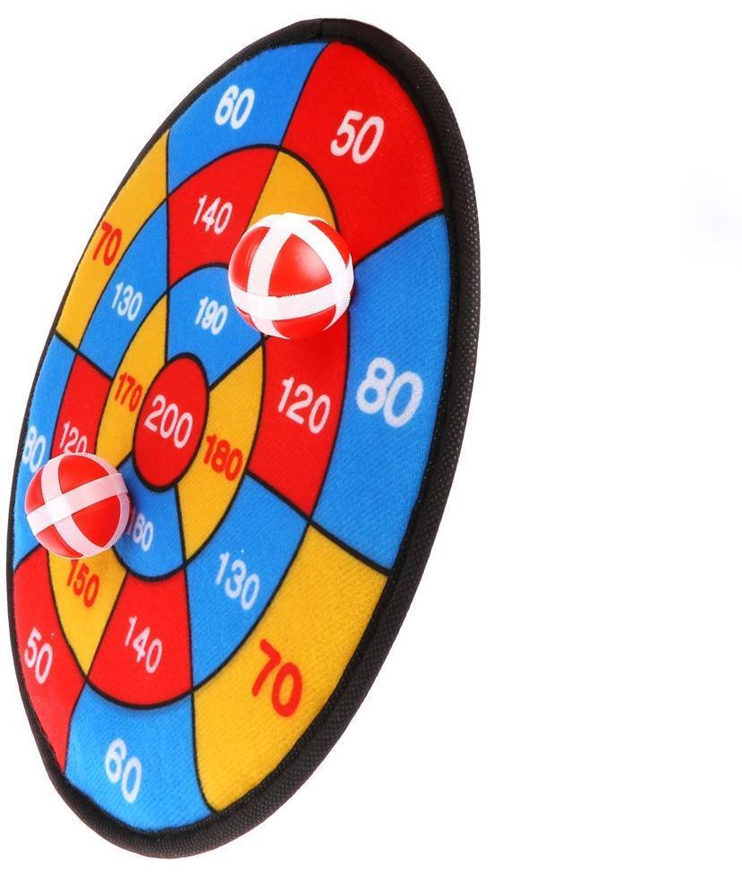 Дартс детский 28 см, 2 шарика на липучке, пакет