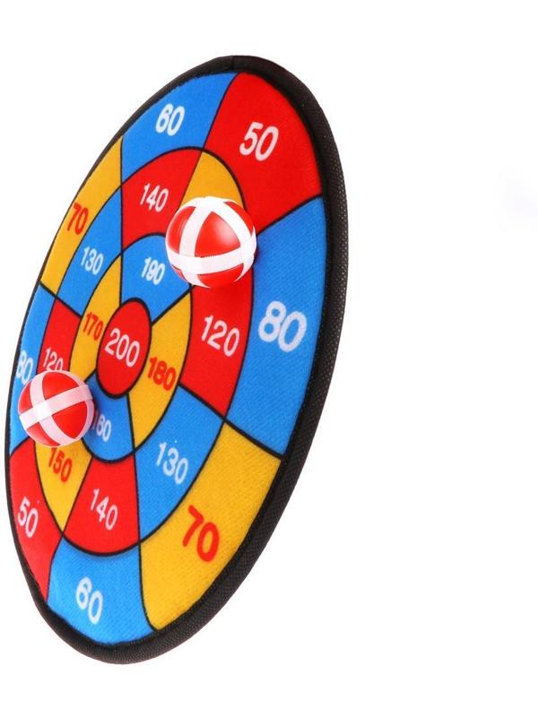 Дартс детский 28 см, 2 шарика на липучке, пакет