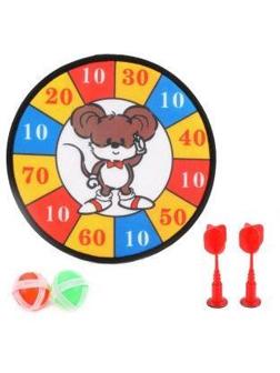 Дартс с липучкой Мышонок 25 см, 4 снаряда