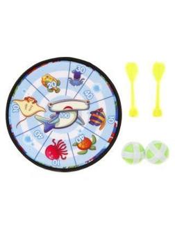 Дартс детский Океан; 28 см, дротики на липучке 2шт., шарики 2шт.