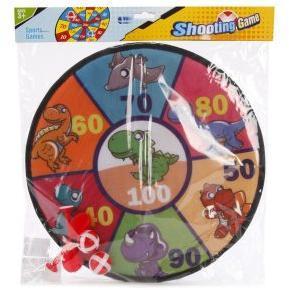 Дартс детский Динозаврики 36 см, дротики на липучке 2 шт., шарики 2 шт., пакет